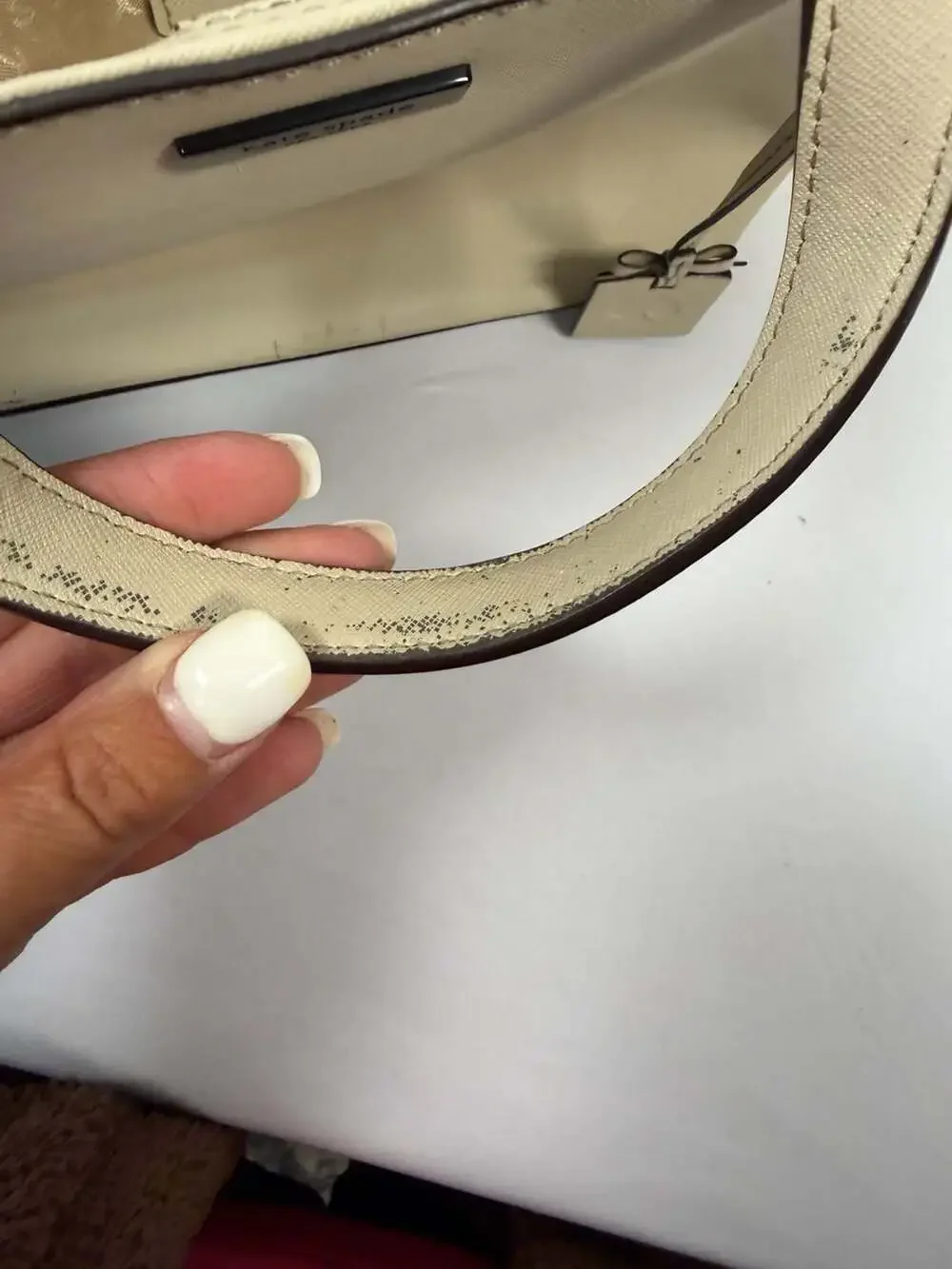 Kate Spade New York Newbury Lane Saffiano Leather Tote Handbag Cream